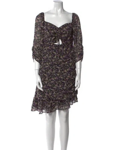 Pre-owned Astr Floral Print Mini Dress In Black
