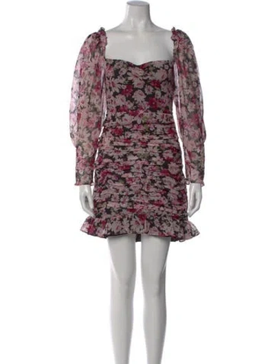 Pre-owned Astr Floral Print Mini Dress In Black