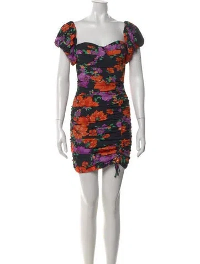 Pre-owned Astr Floral Print Mini Dress In Black