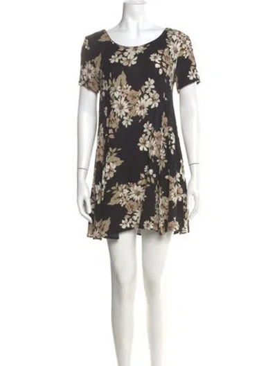 Pre-owned Astr Floral Print Mini Dress In Black