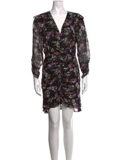 Pre-owned Astr Floral Print Mini Dress In Black