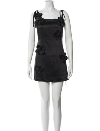 Pre-owned Astr Floral Print Mini Dress In Black