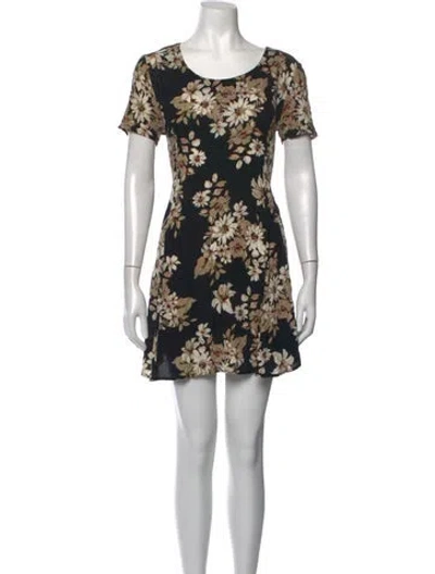 Pre-owned Astr Floral Print Mini Dress In Black