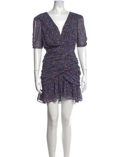 Pre-owned Astr Floral Print Mini Dress In Black
