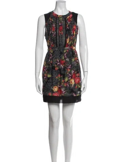 Pre-owned Astr Floral Print Mini Dress In Black