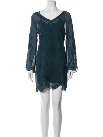 Pre-owned Astr Floral Print Mini Dress In Blue