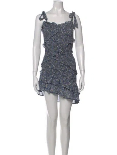 Pre-owned Astr Floral Print Mini Dress In Blue