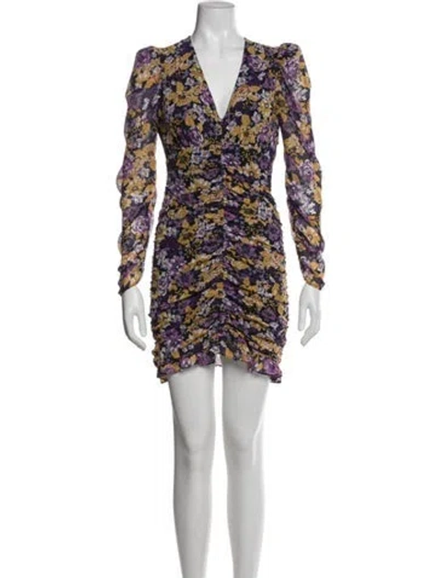Pre-owned Astr Floral Print Mini Dress In Blue