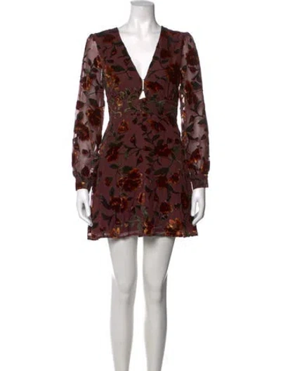 Pre-owned Astr Floral Print Mini Dress In Brown