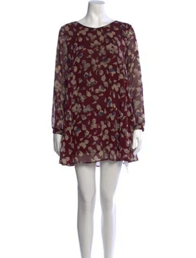 Pre-owned Astr Floral Print Mini Dress In Burgundy
