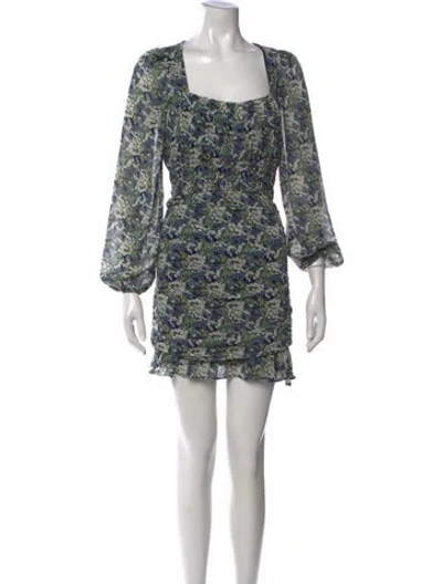 Pre-owned Astr Floral Print Mini Dress In Green