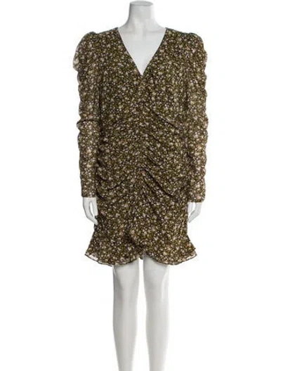 Pre-owned Astr Floral Print Mini Dress In Green