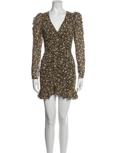 Pre-owned Astr Floral Print Mini Dress In Green/neutrals