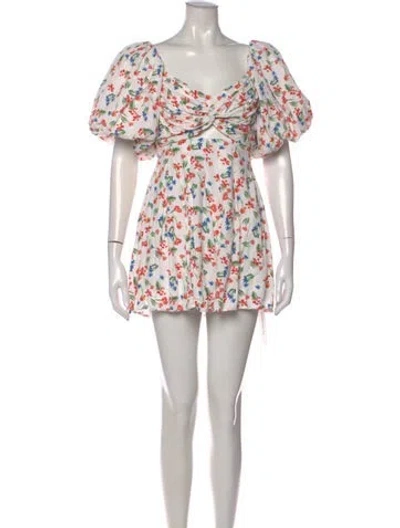 Pre-owned Astr Floral Print Mini Dress In Neutral