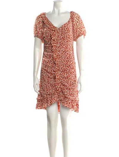 Pre-owned Astr Floral Print Mini Dress In Orange