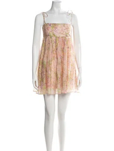 Pre-owned Astr Floral Print Mini Dress In Orange
