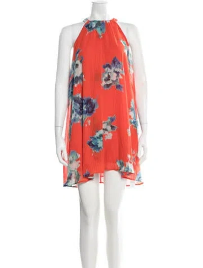 Pre-owned Astr Floral Print Mini Dress In Orange