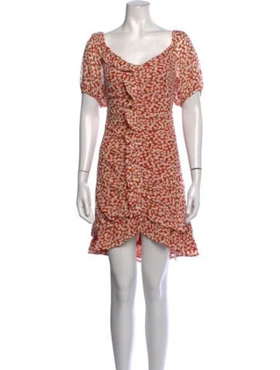 Pre-owned Astr Floral Print Mini Dress In Orange