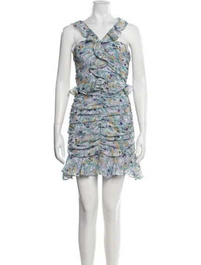 Pre-owned Astr Floral Print Mini Dress In Purple