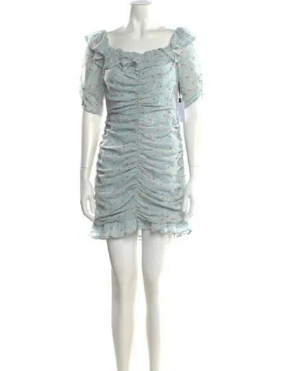 Pre-owned Astr Floral Print Mini Dress W/ Tags In Blue