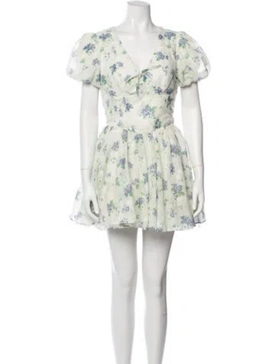 Pre-owned Astr Floral Print Mini Dress W/ Tags In Neutral