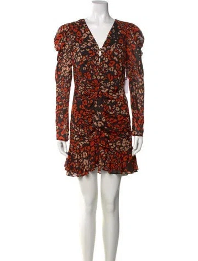 Pre-owned Astr Floral Print Mini Dress W/ Tags In Orange