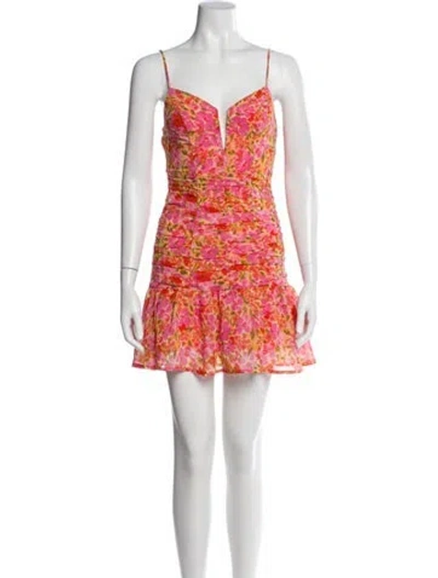 Pre-owned Astr Floral Print Mini Dress W/ Tags In Pink