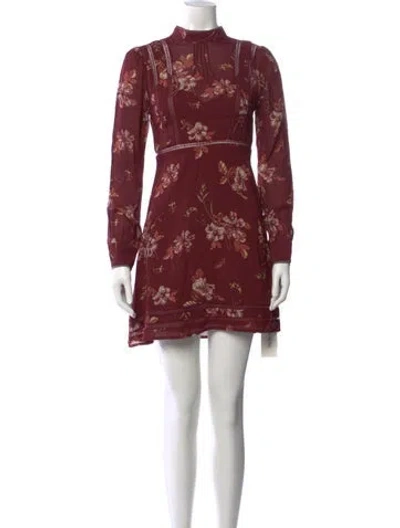 Pre-owned Astr Floral Print Mini Dress W/ Tags In Red