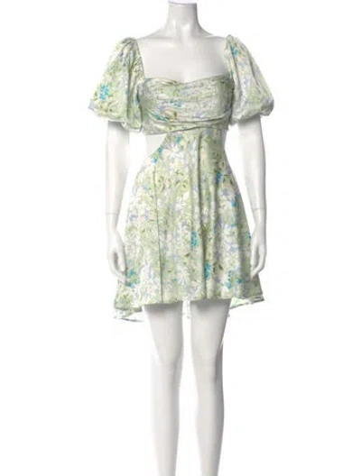 Pre-owned Astr Floral Print Mini Dress W/ Tags In White