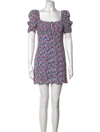 Pre-owned Astr Floral Print Mini Dress In White