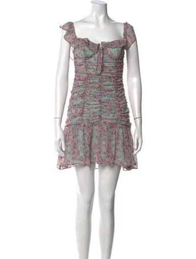 Pre-owned Astr Floral Print Mini Dress In White