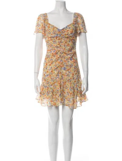 Pre-owned Astr Floral Print Mini Dress In White