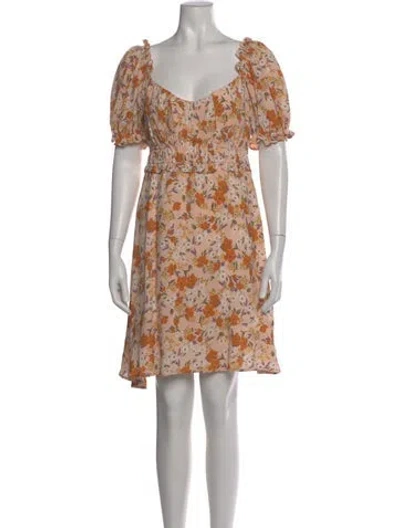 Pre-owned Astr Floral Print Mini Dress In Yellow
