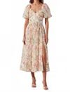 Astr The Label Sasilia Floral Midi Dress In Multi