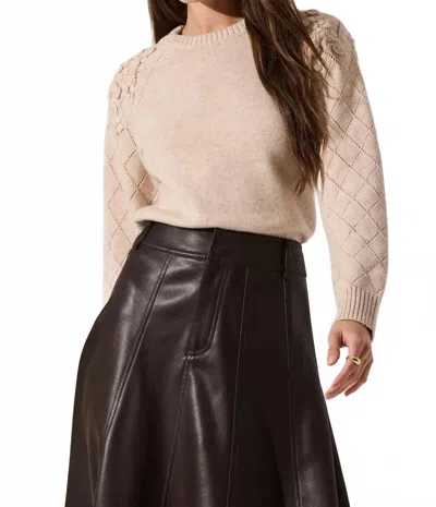 Astr Florine Sweater In Oatmeal In Animal Print