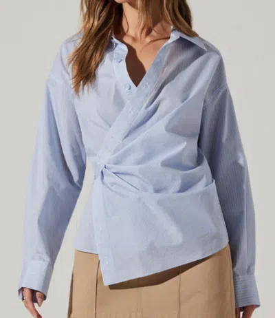 Astr Flykra Asymetrical Blouse In Blue