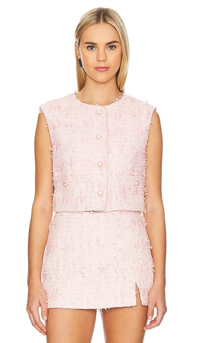 Astr Francie Top In Pink Jacquard Tweed