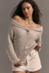 Astr Franisbel Twist-front Sweater In Brown