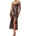 Astr Gaia Dress In Black Rose Gold In Multi