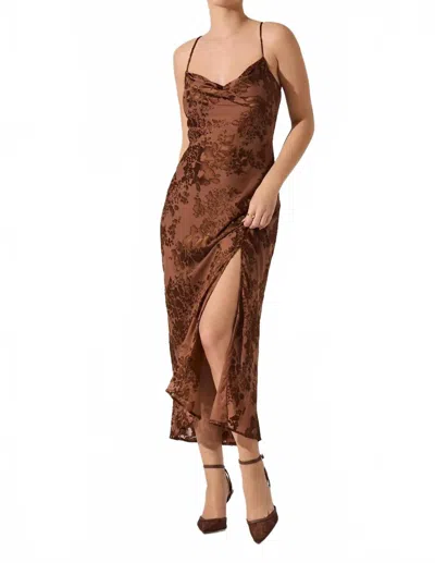 Astr Gaia Dress In Brown Floral