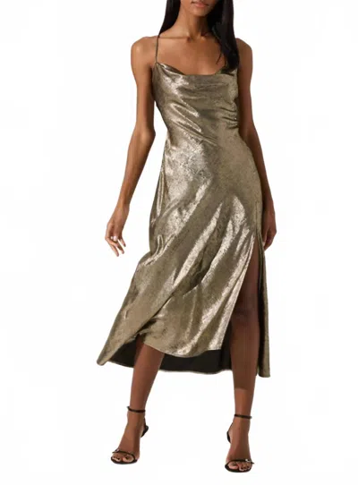 Astr Gaia Midi Dress In Black Gold