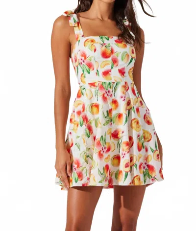 ASTR GEORGIA BOW STRAP MINI DRESS IN YELLOW PEACH