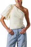 Astr Gidget One Shoulder Top In Cream In White