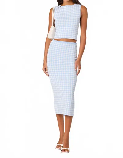 Astr Gingham Skirt In Blue