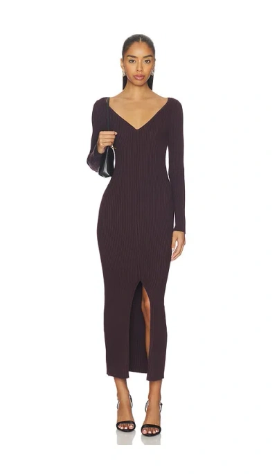 Astr Glenda Sweater Dress In Burgundy