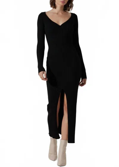 Astr Glenda Sweater Dress In Black