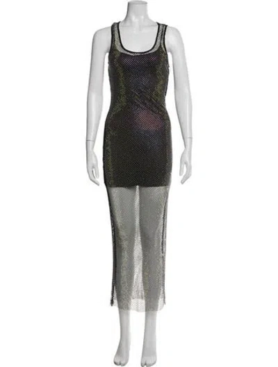 Pre-owned Astr Graphic Print Long Dress W/ Tags In Black