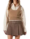 Astr Guinevere Layered Sweater In Brown Combo In Brown