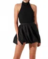 Astr The Label Gwyneth Smock Halter Top In Black