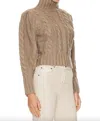 Astr Haisley Cable Knit Turtleneck Sweater In Brown In Brown